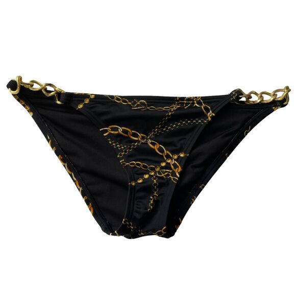 Victoria's Secret Black Chains Equestrian Swim Bottom Small Women's - Picture 1 of 6